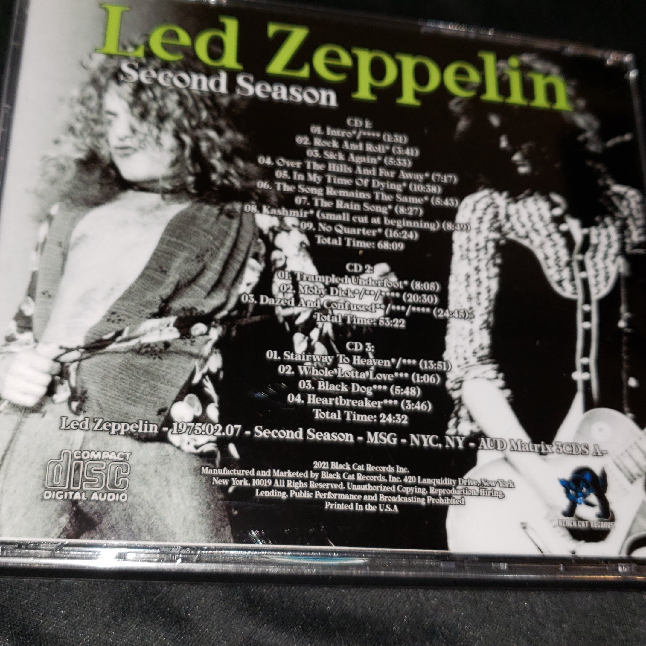 Led Zeppelin Live 3 CD Second Season at MSG in NYC 1975 Jimmy Page