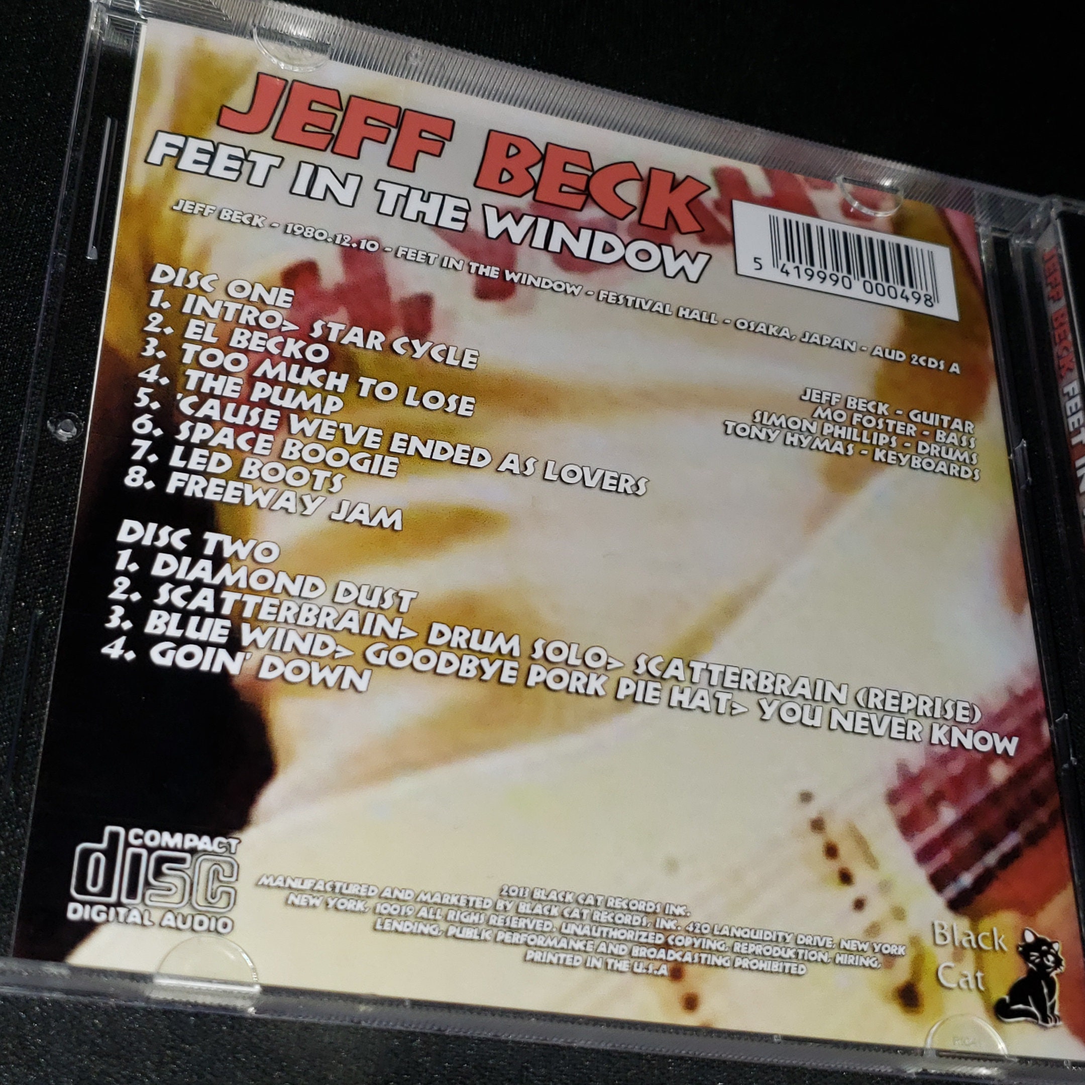 Jeff Beck 2 CD Live 1980 Feet in the Window in Osaka Japan Great