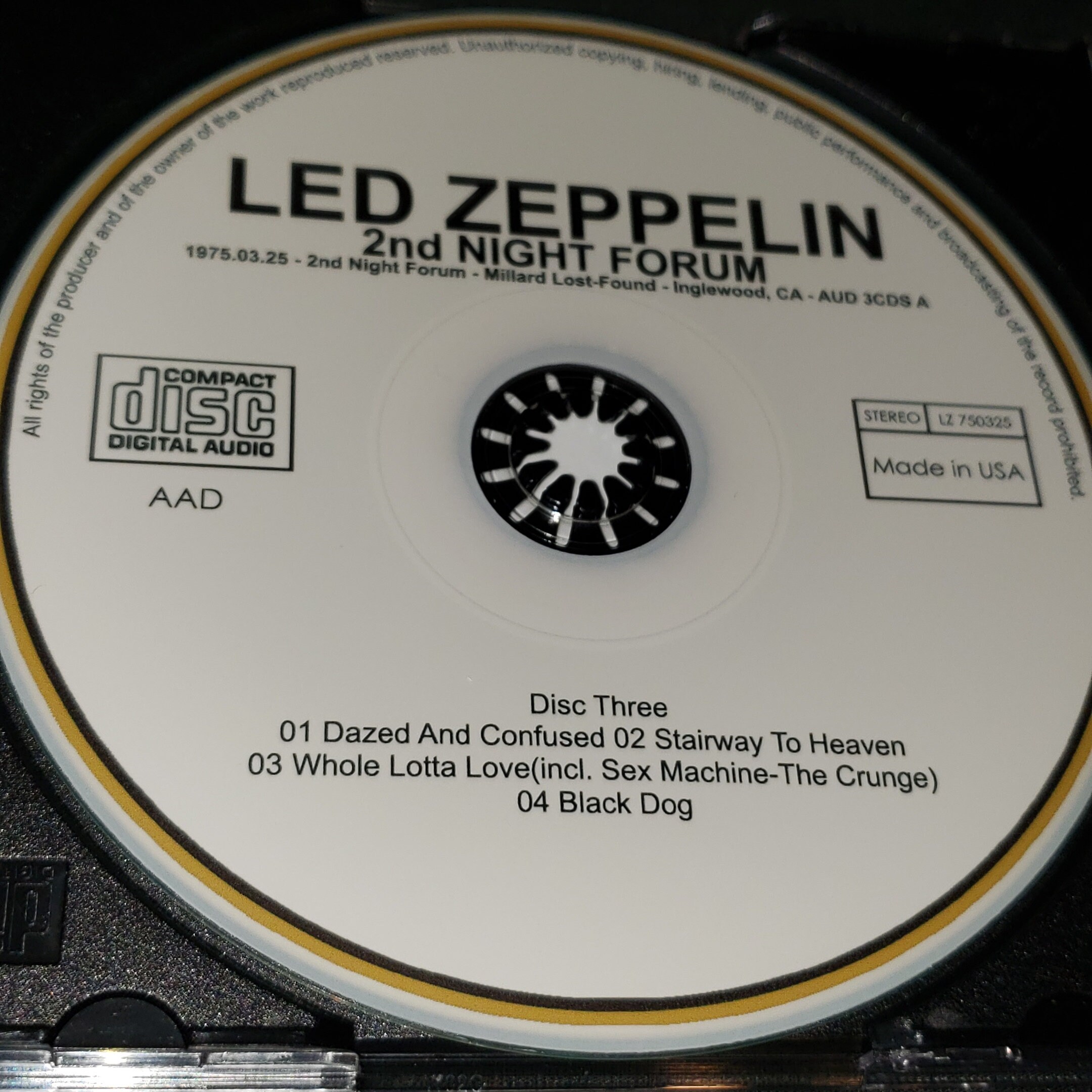 Led Zeppelin Live 3 CD Set Mike Millard Lostfound 2nd Night
