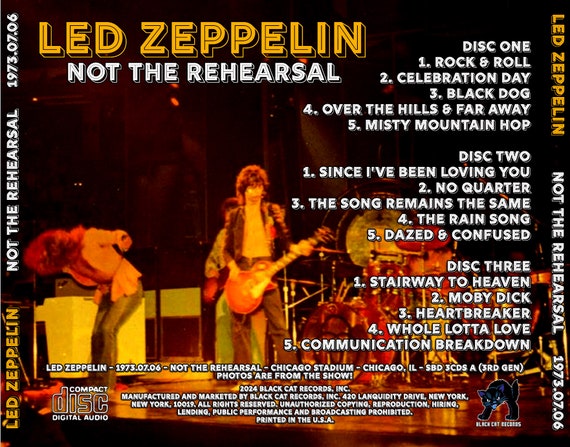 邦楽 enter the d.l.i.p Led Zeppelin 3 CD Set Not the Rehearsal Live in Chicago IL