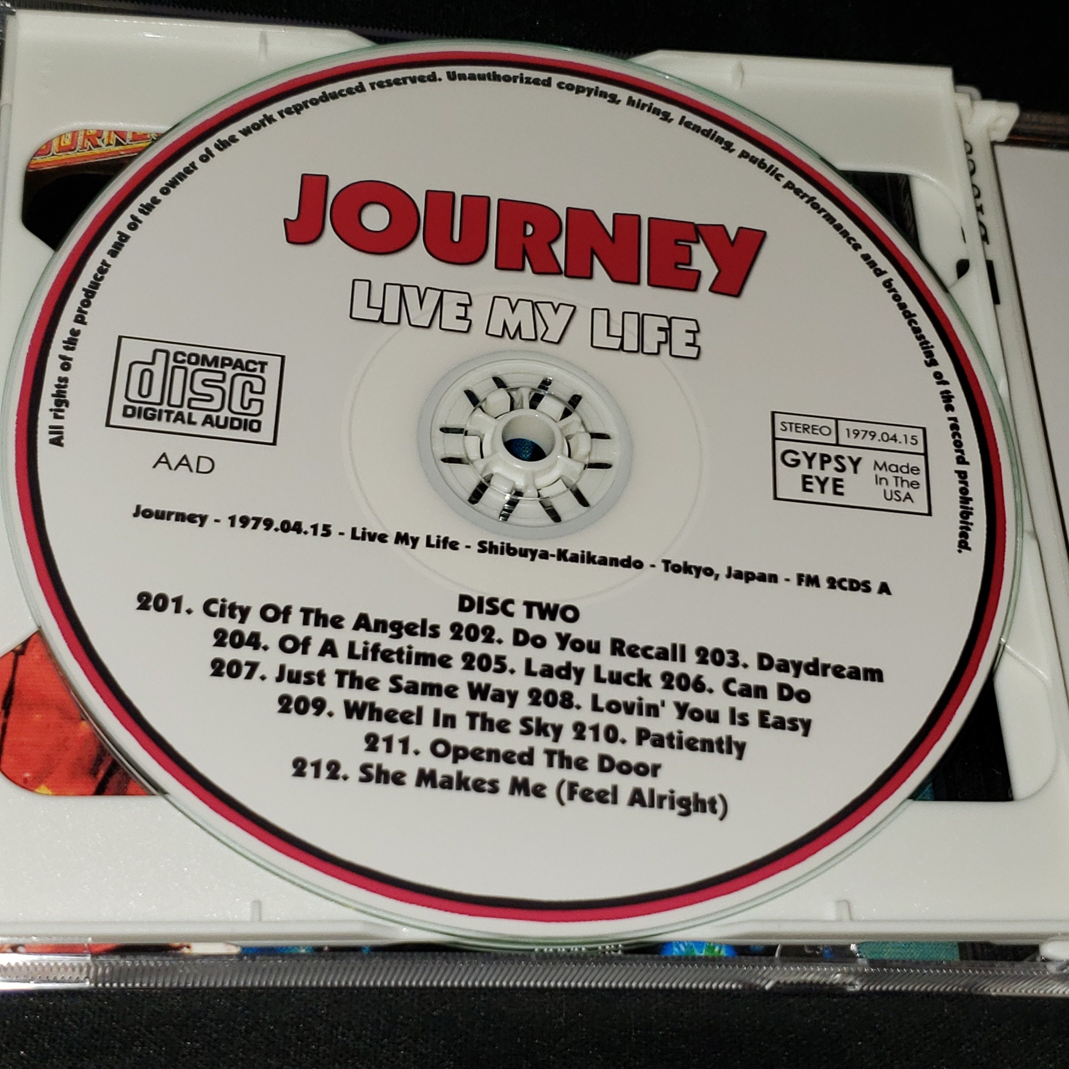 Journey Live 2 CD Live My Life Live in Tokyo, Japan 1979 W Steve