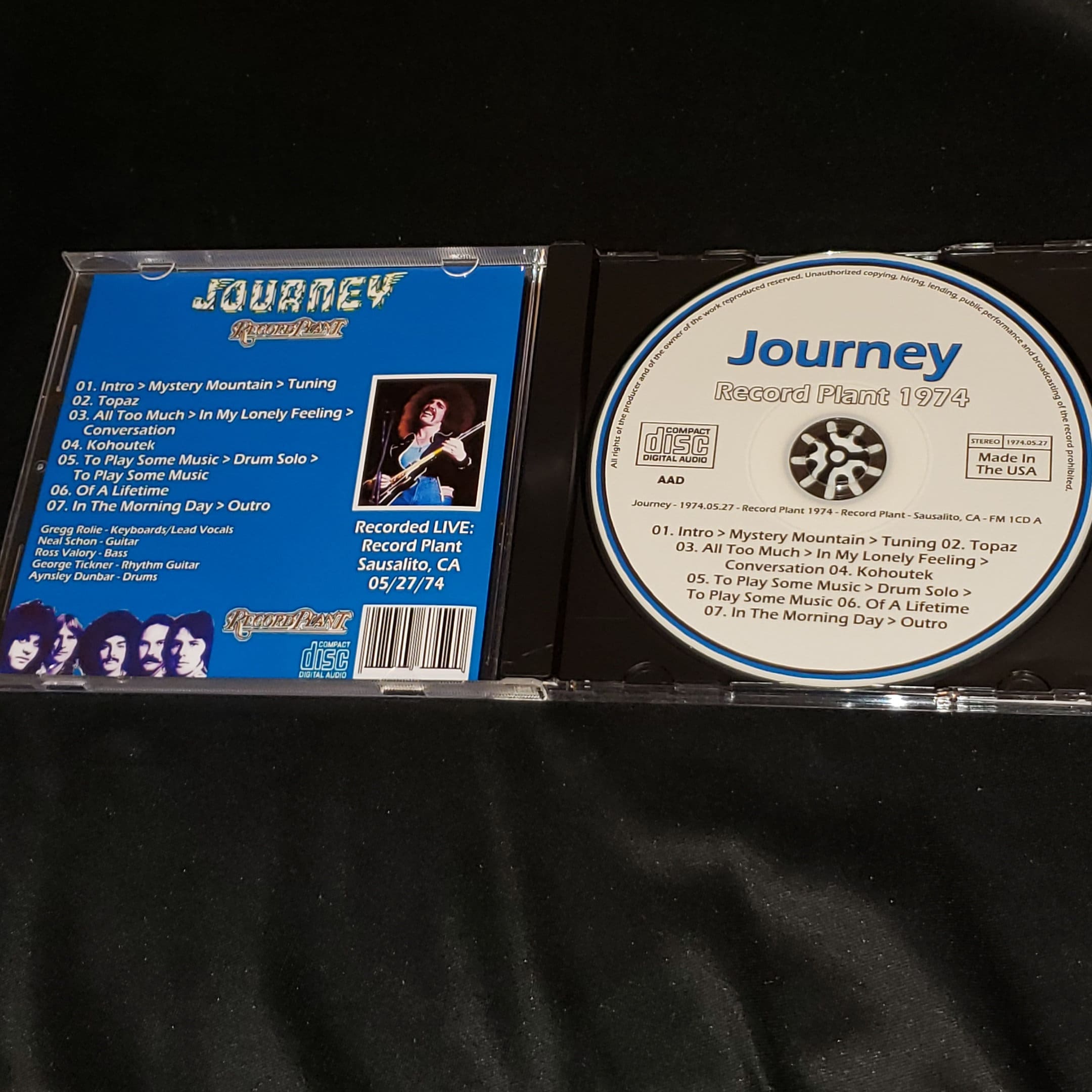 Journey Live 1 CD Set Live at the Record Plant 1974 Saualito, CA