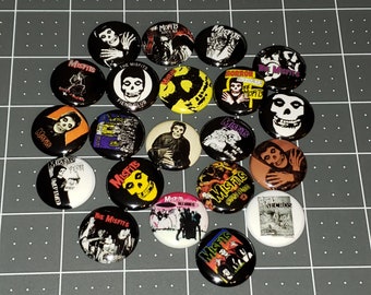 21 Misfits Buttons 1 Inch Pin Mini Vinyl LP Button Pins Danzig Samhain Earth AD