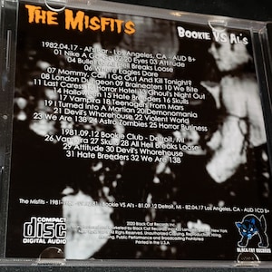 Misfits 1 CD Bookie VS Al's Two shows Detroit 81 and LA 82 Danzig Samhain image 5