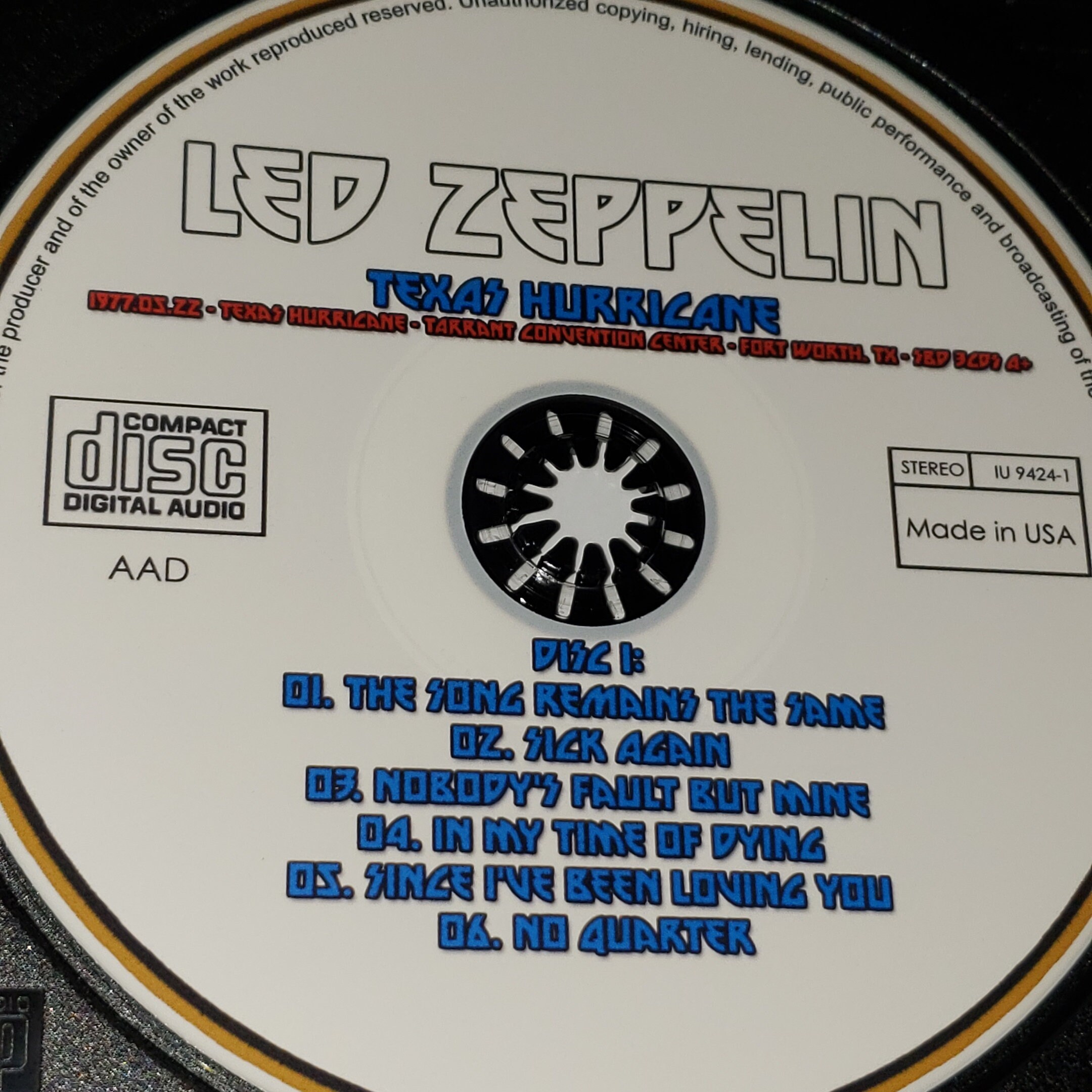Led Zeppelin 3 CD Set Texas Hurricane Live 1977 Fort Worth