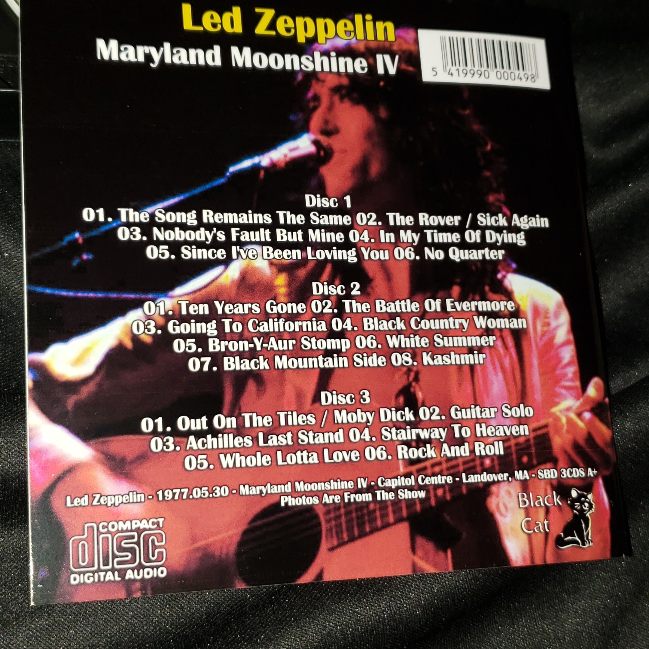 Led Zeppelin 3 CD Set Live 1977 in Landover Maryland Moonshine IV