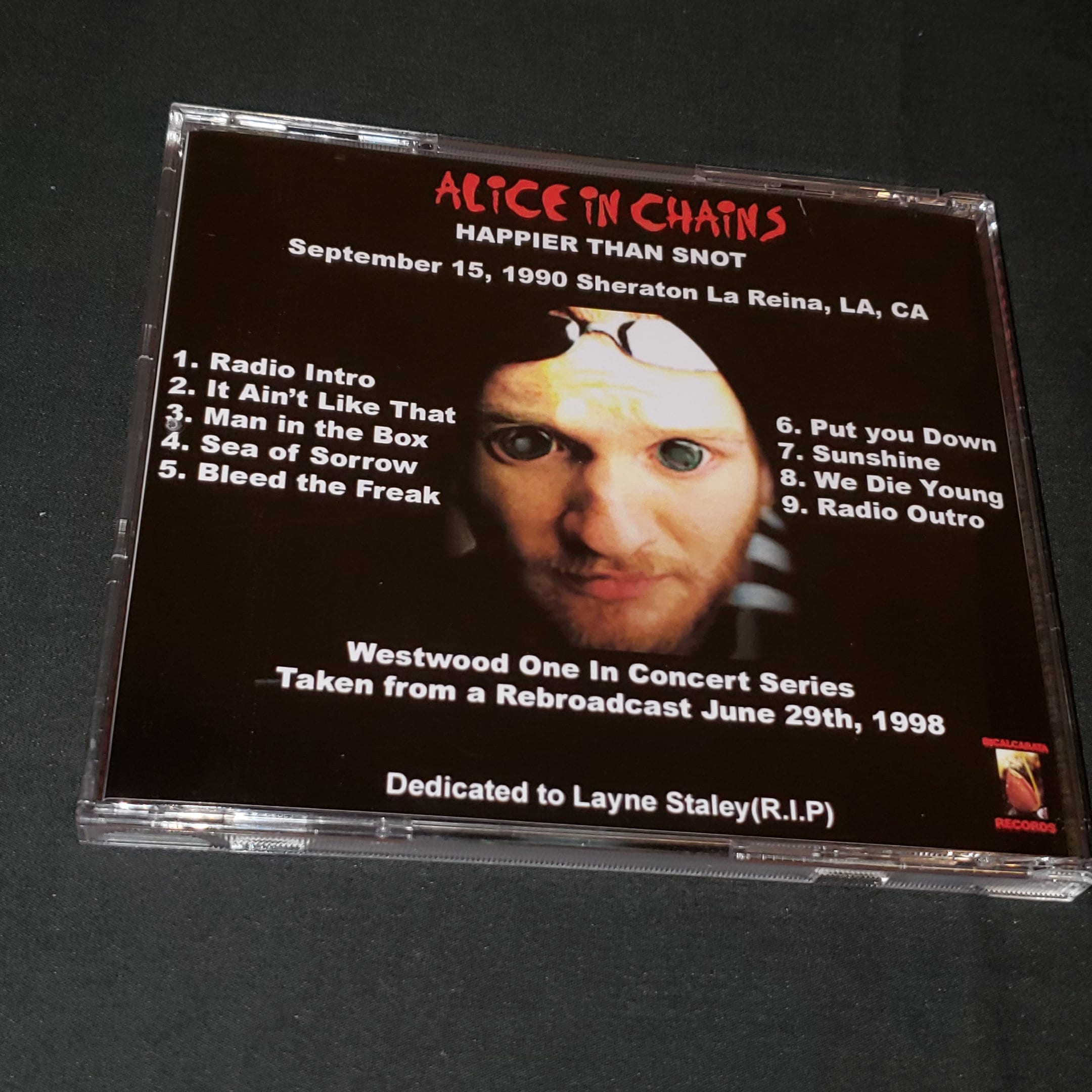 Alice in Chains 1 CD Happier Than Snot Live in Los Angeles CA 1990