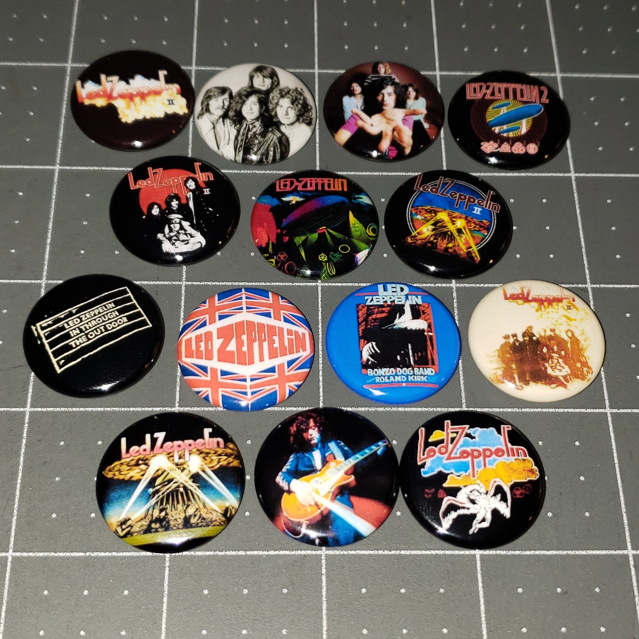 Led Zeppelin Pinback Buttons, 70s Music Classic Rock Band