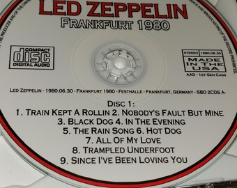 Led Zeppelin Live 2 CD Set Festhalle in Frankfurt Germany 1980
