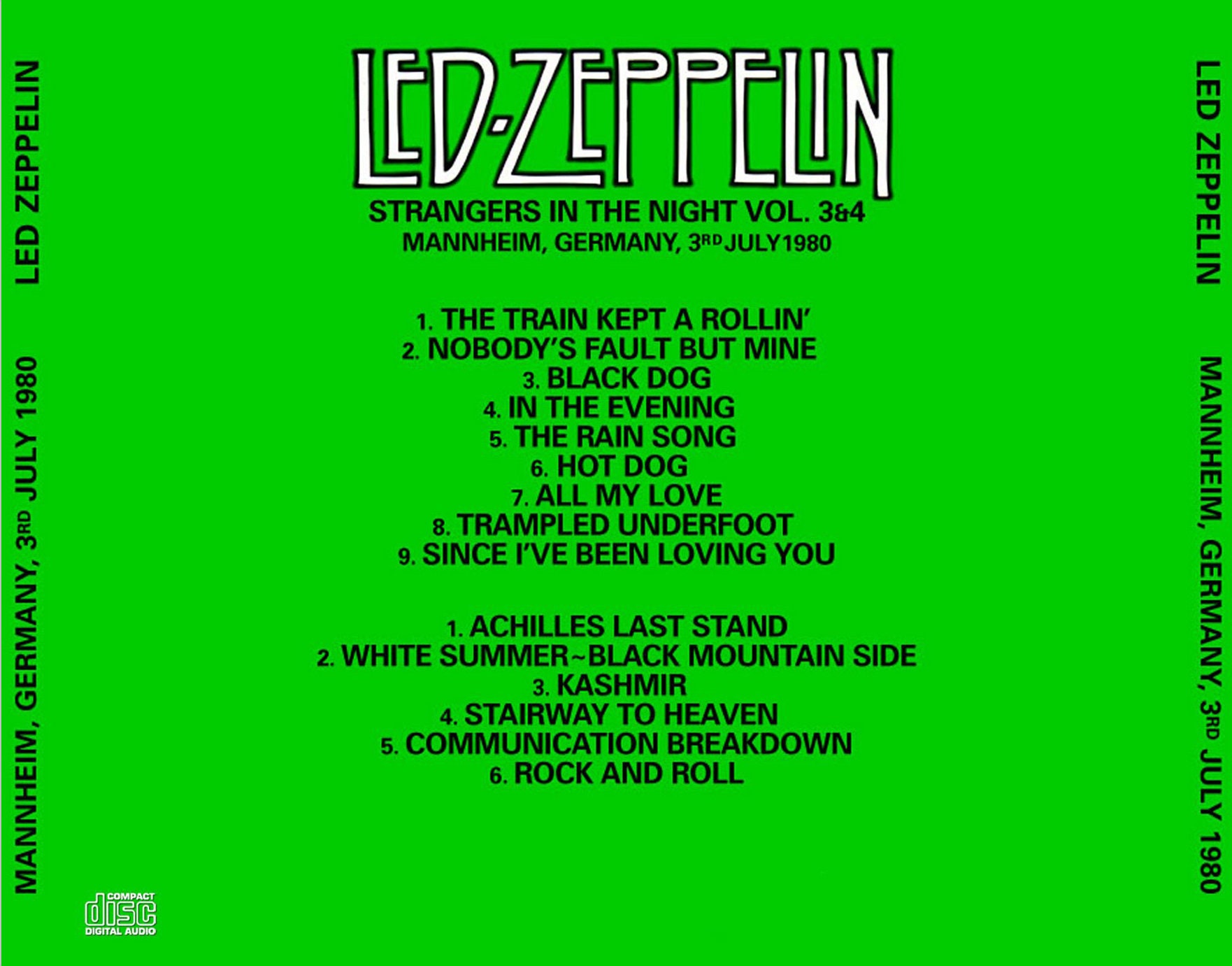 Led Zeppelin Live 2 CD Set Mannheim 1980 Live in Mannheim Germany