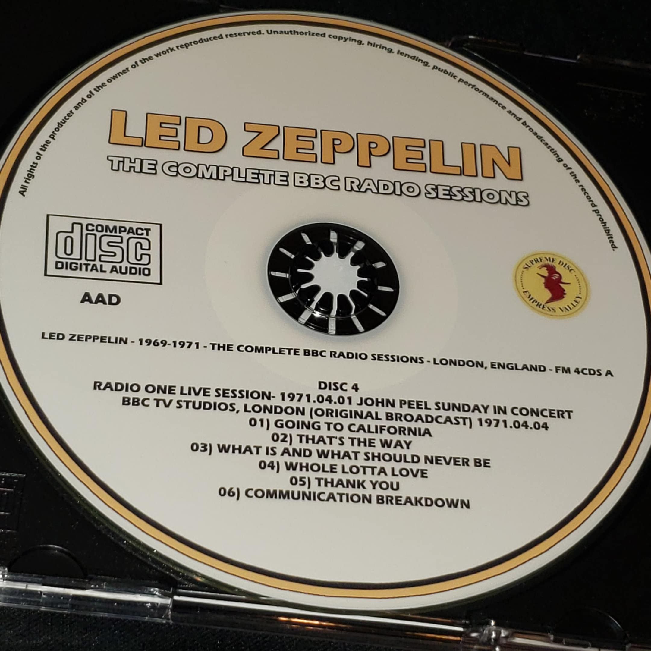 Led Zeppelin 4 CD Set BBC Radio Session Live 1969-1971 Comp 