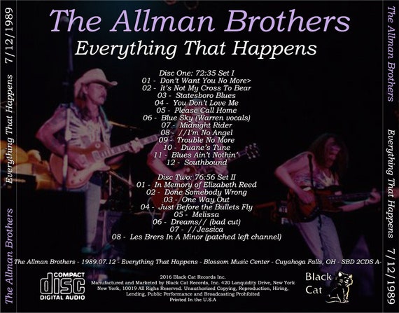 Allman Brothers Band CD Set Everything That Happens Live in