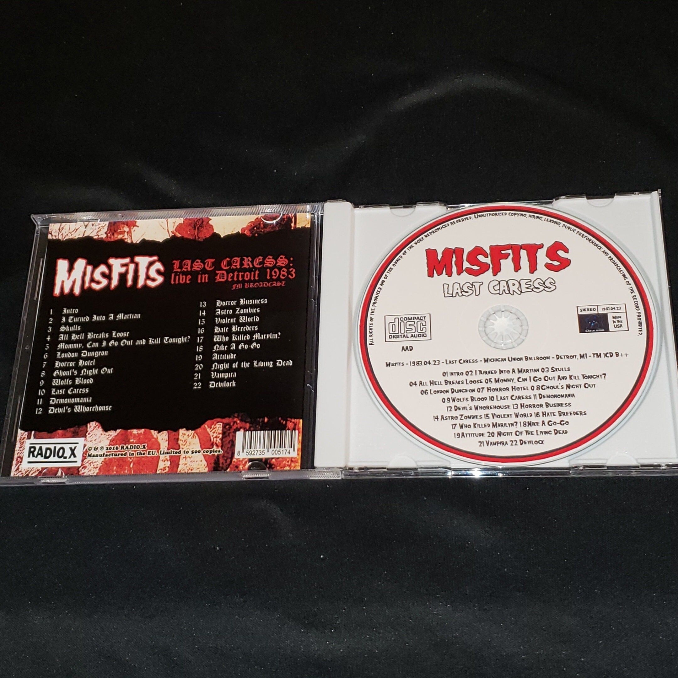 Misfits Live 1 CD Last Caress Live in Detroit 1983 Danzig Samhain
