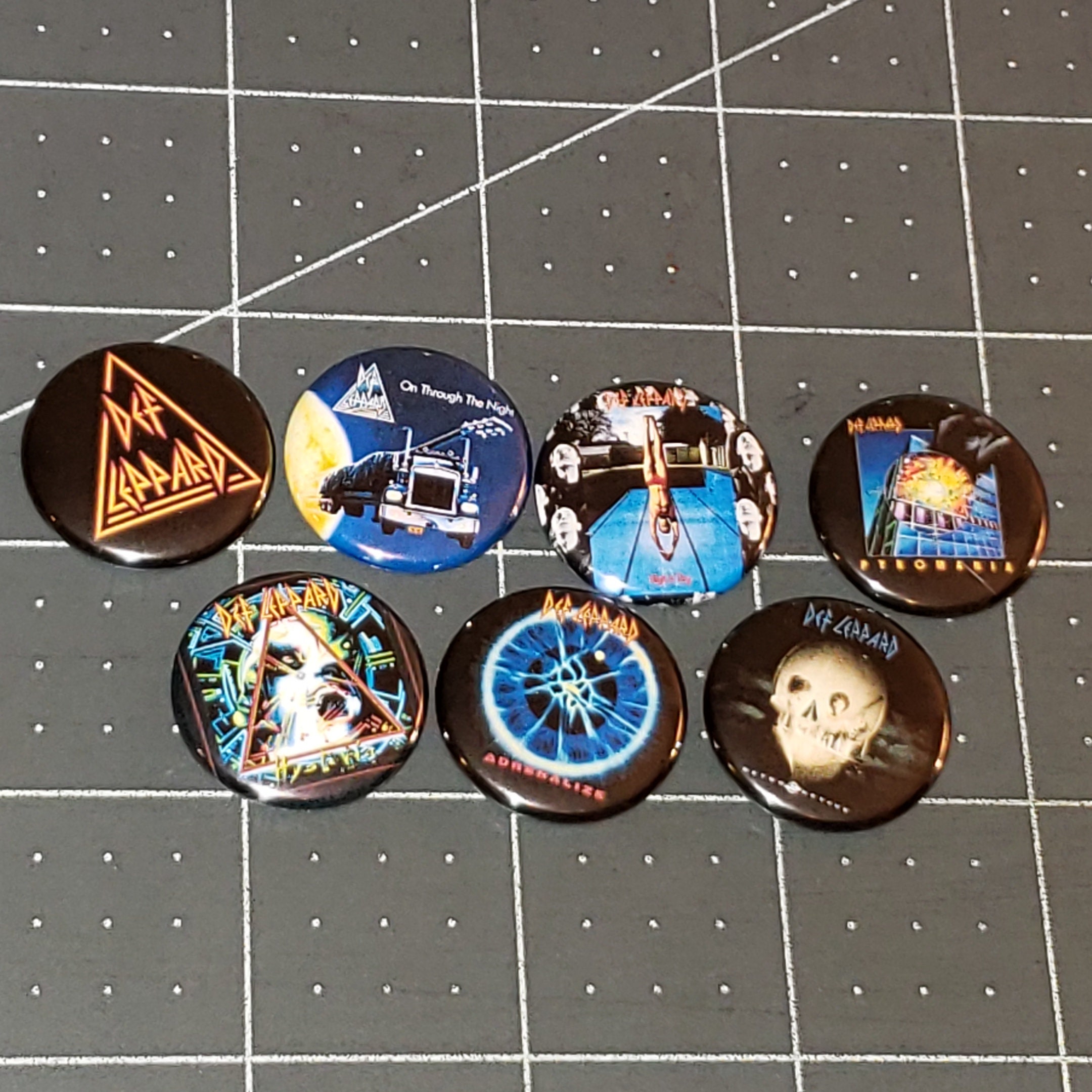 14 Def Leppard Buttons Pin Buttons Mini Vinyl LP Covers 1 Inch 