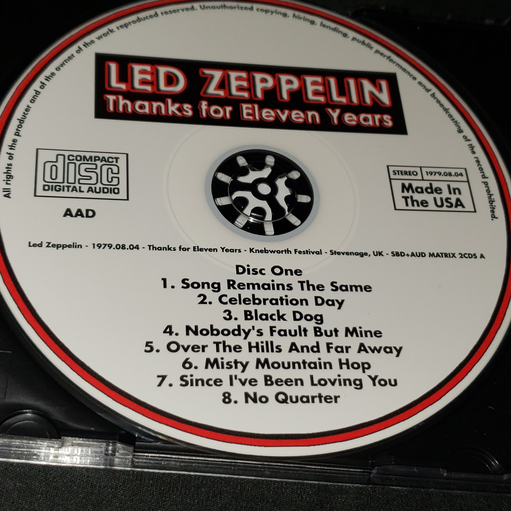 Led Zeppelin 3 CD Set Thanks for 11 Years Knebworth Festival Live