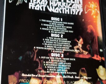 Led Zeppelin 3 CD Set Texas Hurricane Live 1977 Fort Worth Texas