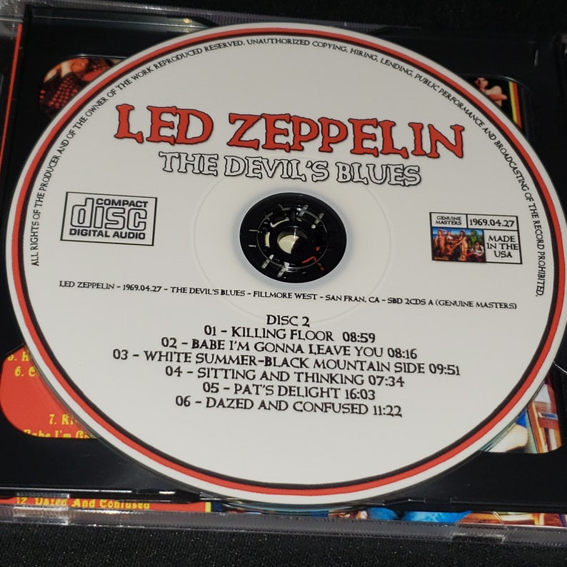 Led Zeppelin Live 2 CD Set the Devil's Blues Live at Etsy