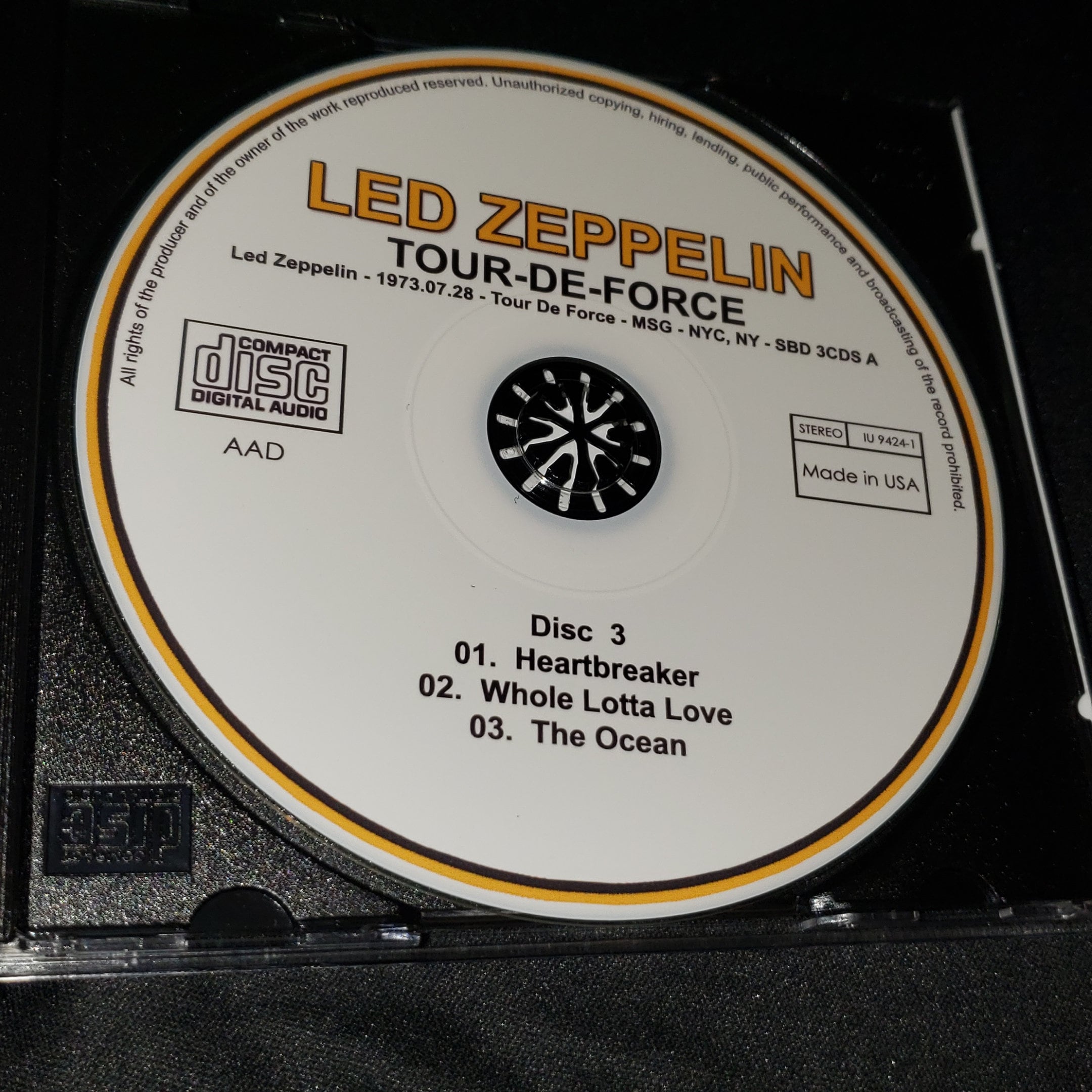 Led Zeppelin 3 CD Set Tour De Force Live in MSG New York
