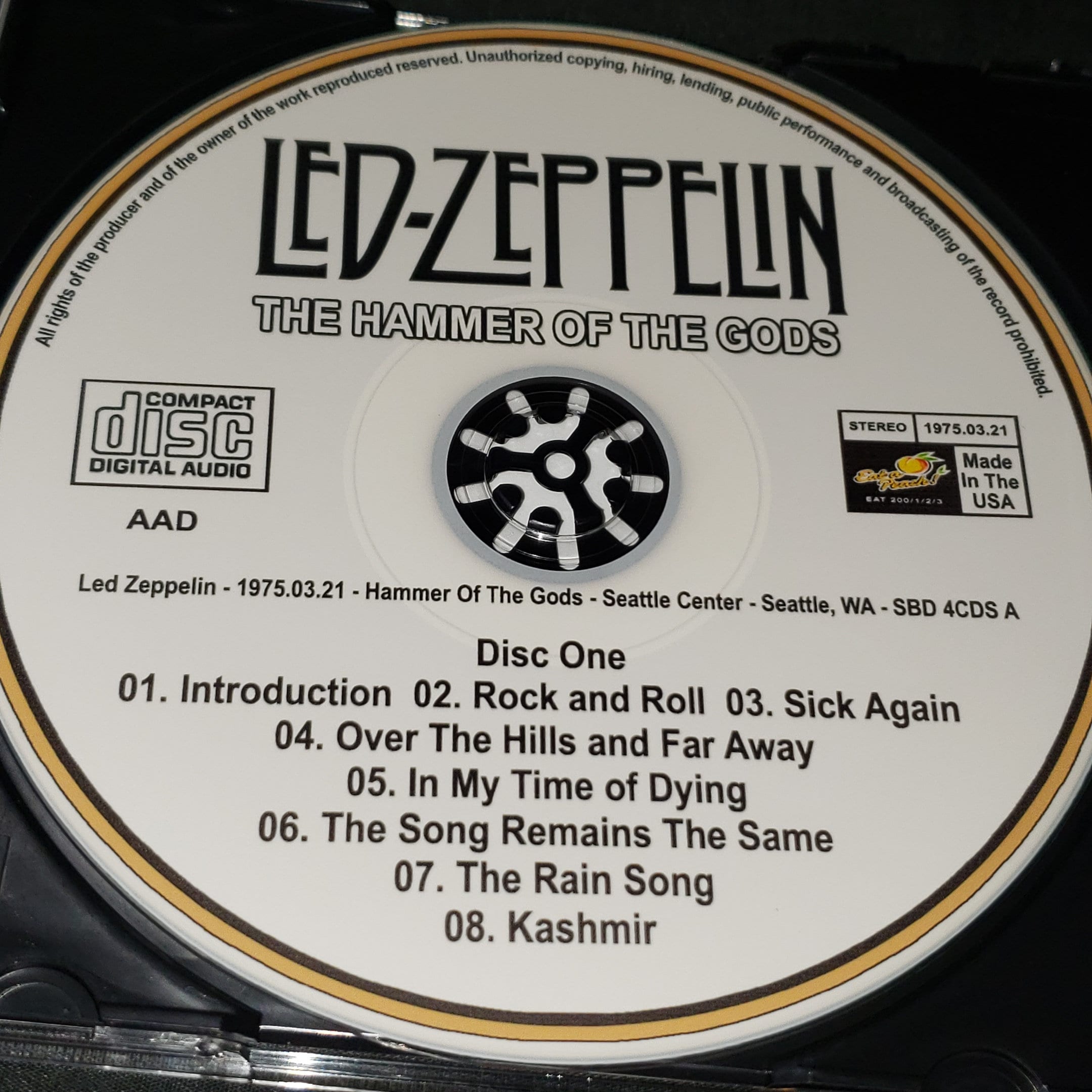Led Zeppelin 4 CD Set Hammer of the Gods Live Seattle 1975 Robert 