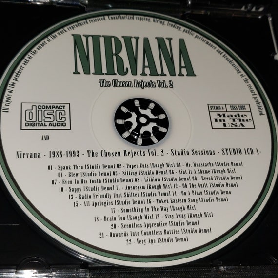 Nirvana 2X 1 CD Set the Chosen Rejects Vol 1-2 Home & Studio