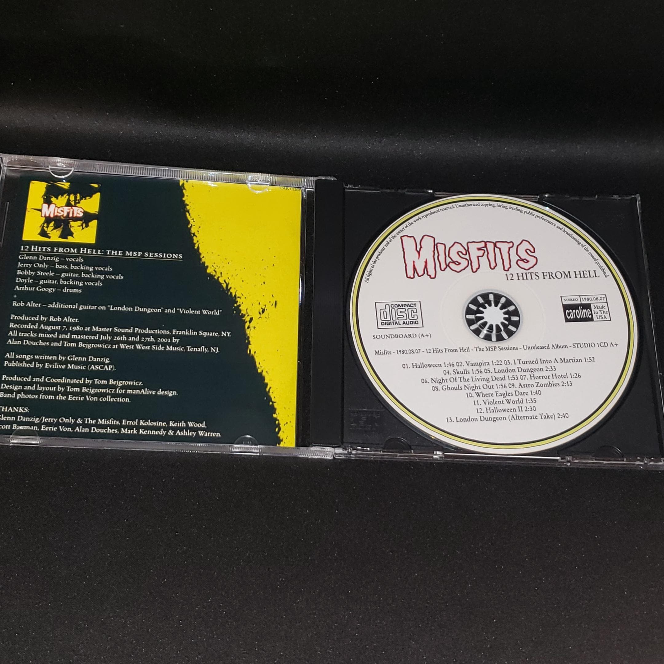 Misfits Live 1 CD 12 Hits From Hell the MSP Sessions August 7 1980
