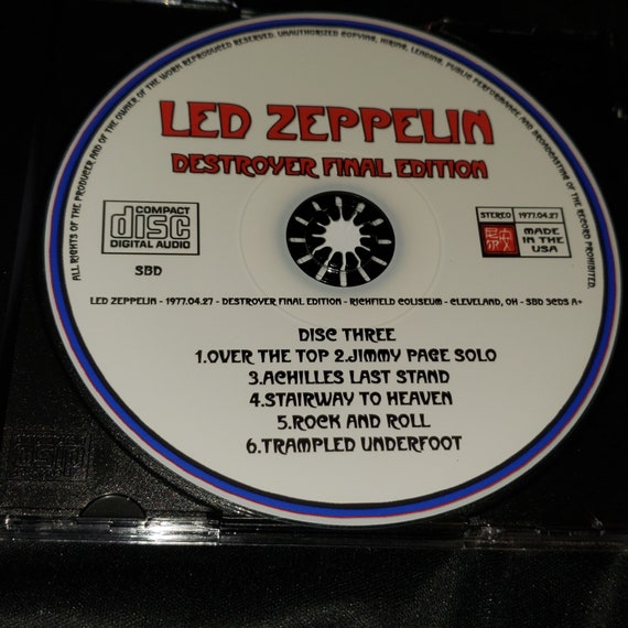 Led Zeppelin 3 CD Set Destroyer Final Edition Live 1977 in