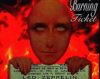 Entrada para grabar dos CD de Led Zeppelin en directo en Bruselas, Bélgica, en el Forest National en 1972, Jimmy Page