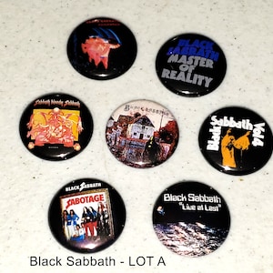 7 Black Sabbath Buttons 1 Inch Button Pin Pins Badge Badges Lot A Ozzy Early Albums