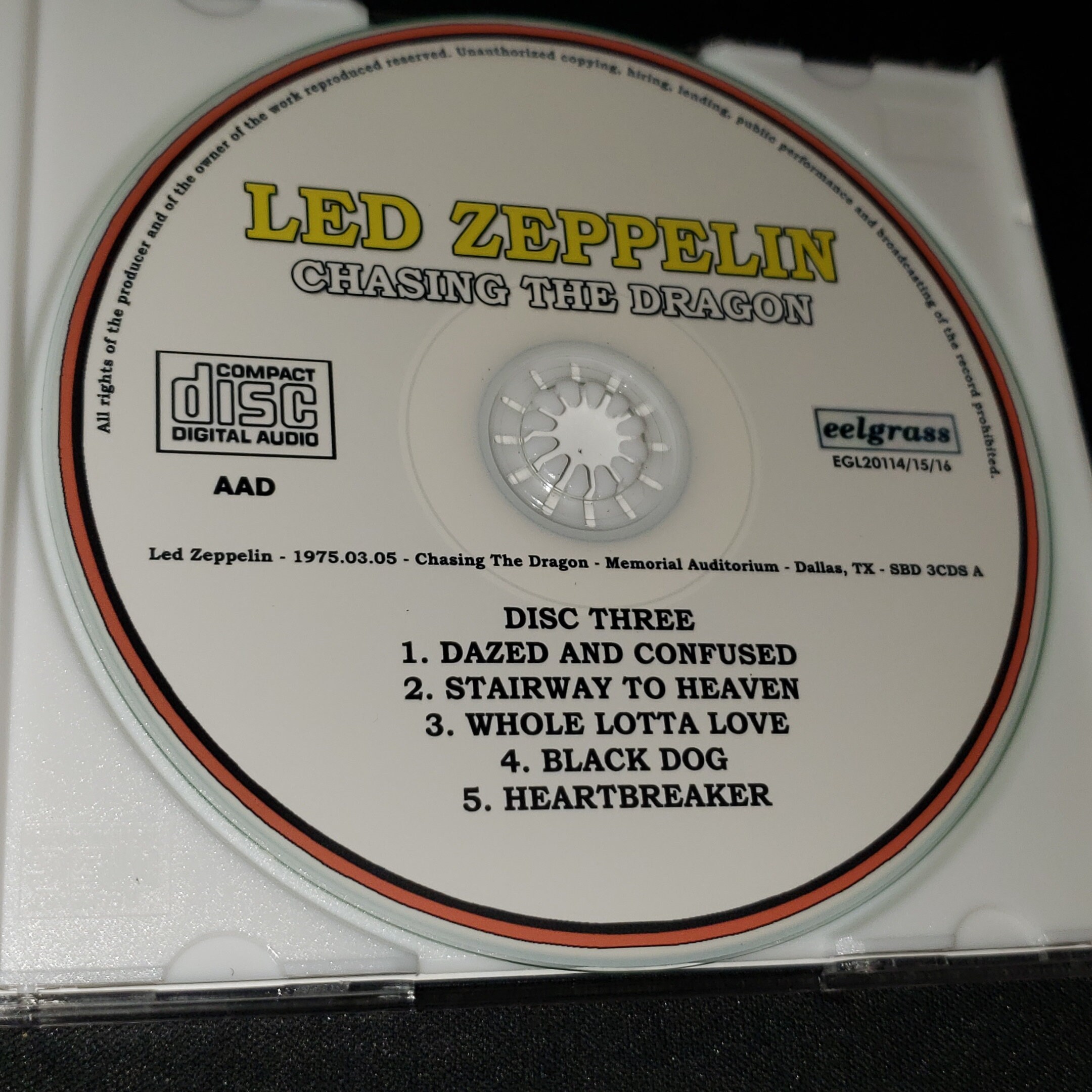 Led Zeppelin 3 CD Set Chasing the Dragon Live 1975 Dallas Texas