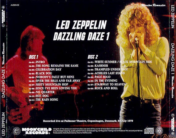 Led Zeppelin Live 2 CD Set Dazzling Daze 1 Live in 1979