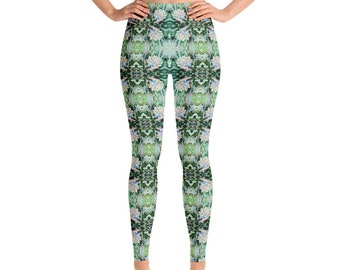 Succulent Print Leggings, yoga leggings, flower leggings, funky leggings, music festival leggings, yoga gift