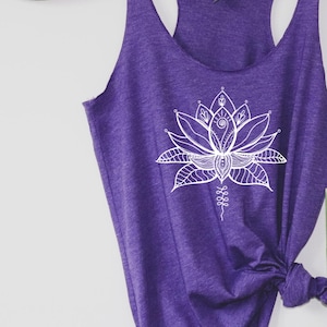 Lotus Tank Top, Lotus Shirt, Yoga Shirt