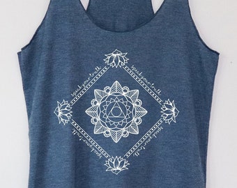 Yoga Tank Top for Woman, Lotus Tank Top, Boho Top, Zen Tank Top