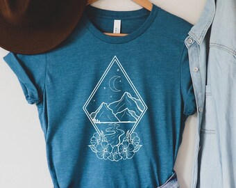 Womens Hiking Shirt, Camping Shirt, Adventure Shirt, Explore Shirt, Gift For Camper, Nature Shirt, Wanderlust Shirt, Mountain Shirt