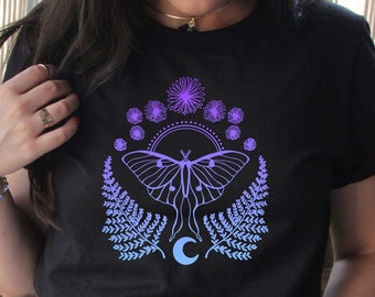 Luna Moth T-shirt, Butterfly Shirt, Camicia Botanica