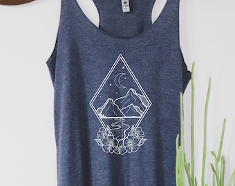 Berg Tank Top, Natur Tank, Grafik Tank Top