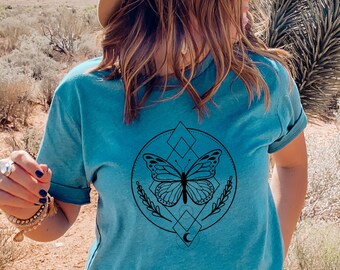 Butterfly Shirt, Butterfly Tee, Sacred Geometry Shirt