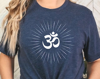 OM シャツ、女性用ヨガシャツ、OM T シャツ、ヨガのシンボル
