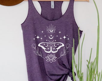 Butterfly Tank Top - Yoga Tank Top with Butterfly Design - Racerback Tank Top - Super Soft Tank Top