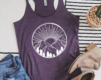 Mountain Tank Top, Hiking Top, Yoga Top for woman