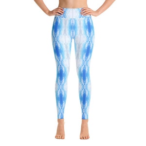 Cloud leggings, blue leggings, nature design leggings, yoga leggings