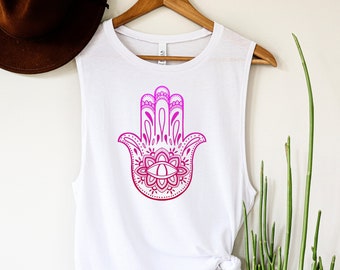 Women's Hamsa Tank Top, Evil Eye, Boho Tank