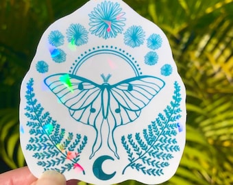 Holographic Luna Moth Sticker