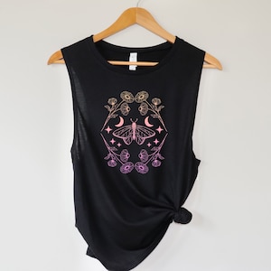 Butterfly and Flower Boho Tank Top for Woman