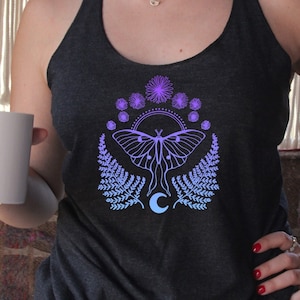 Luna Moth Tank Top, Nature Tank, Hiking Shirt, Yoga Tank Top, Butterfly Top
