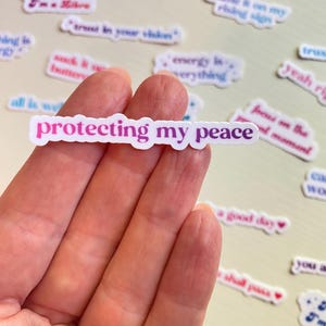 Protecting my Peace Tiny Sticker - Mini Stickers - Waterproof Stickers for Water Bottle - Small Stickers for Phone Case