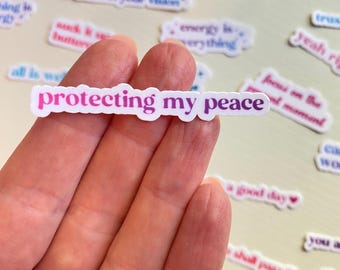 Protecting my Peace Tiny Sticker - Mini Stickers - Waterproof Stickers for Water Bottle - Small Stickers for Phone Case