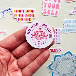 No Mud No Lotus Mini Holographic Yoga Sticker