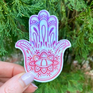 Hamsa Sticker, Evil Eye Sticker, Hamsa Hand, Yoga Sticker