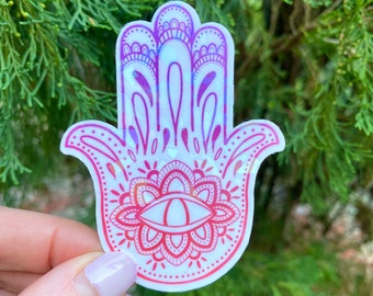 Hamsa Sticker, Evil Eye Sticker, Hamsa Hand, Yoga Sticker